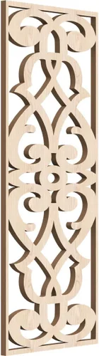 Vista 90 de 9 3/8"W x 24 3/8"H x 1/4"T Bellaire Decorativos Paneles de pared de madera calado, abedul