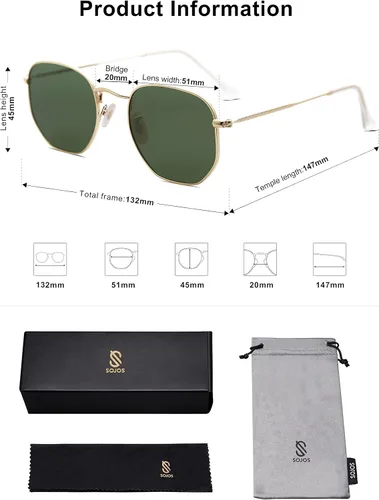 Vista 5 de SOJOS Gafas de sol polarizadas para mujer y hombre