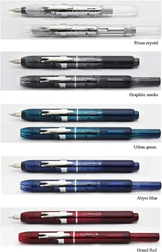Vista 3 de Curidas Pluma estilográfica retráctil Abyss azul punta extra fina tipo golpe pluma estilográfica PKN-7000#50-EF 5.5 x 0.56 pulgadas
