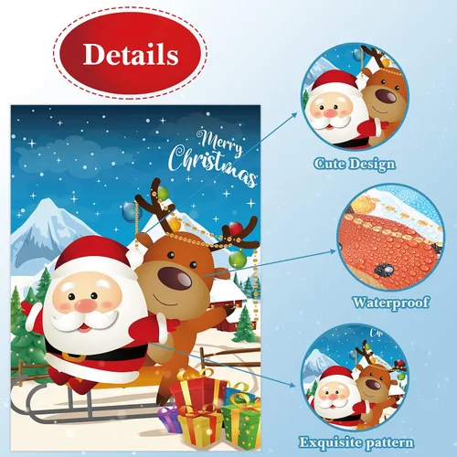 Vista 4 de Juegos de fiesta de Navidad, pin the nose on the Reindeer y Pin the Hat on The Santa Decoración de fiesta de Navidad con vendas y calcomanías