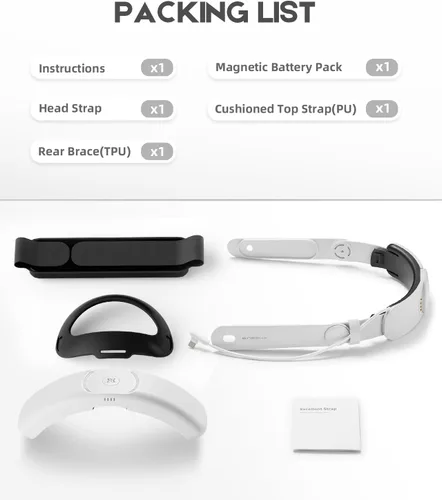 Vista 6 de BINBOK VR Correa de cabeza de batería T3 para Meta Quest 3, accesorios de batería de 8000 mAh, correa ajustable Comfort Elite para Quest 3