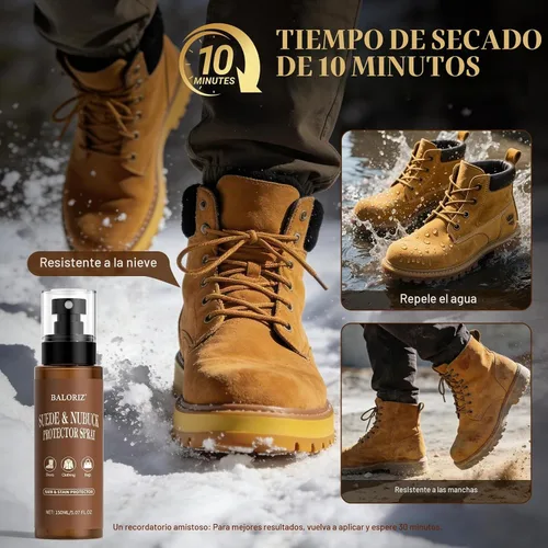 Vista 3 de Spray protector de ante y nobuk (5.07 onzas), protector de zapatos en aerosol, protección impermeable contra la lluvia y las manchas, spray
