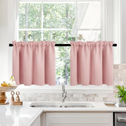 Vista 115 de Deconovo Cortinas opacas, aislamiento térmico, dobladillo para barra, reducción de ruido, certificado Oeko-TEX, cortinas de oscurecimiento