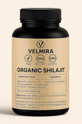 Vista 9 de Velmira. Shilajit Cápsulas de resina pura del Himalaya. 1000 mg, verificado en laboratorio, naturales para hombres y mujeres, más de 85 minerales
