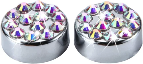 Vista 3 de Marcos de matrícula multicolor con diamantes de imitación brillantes para mujer, cubierta de matrícula de metal a prueba de óxido, accesorios