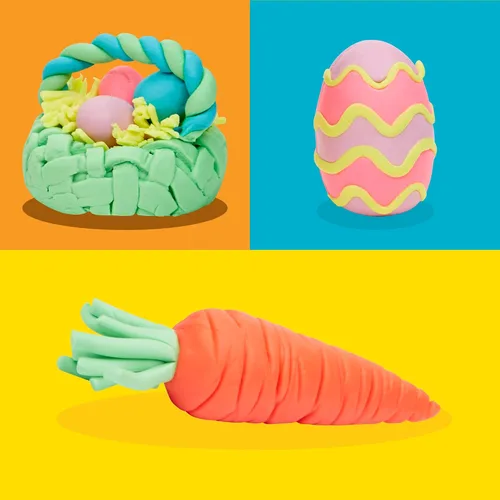 Vista 6 de Play-Doh Eggs - Paquete de 24 juguetes de caza de huevos de dinosaurio y dragón, compuesto de modelado para regalos de cumpleaños y recuerdos