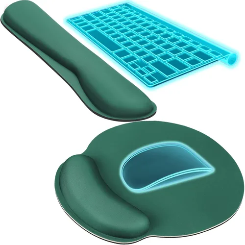Vista 11 de KTRIO Reposamuñecas ergonómico para teclado y reposamuñecas para mouse, Negro