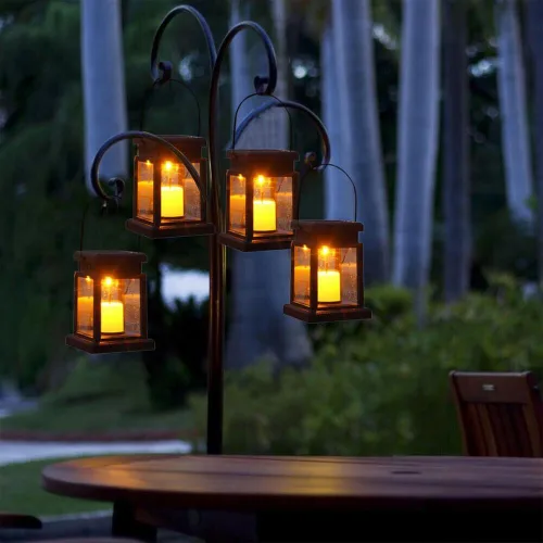 Vista 5 de 2 luces solares para exteriores, lámpara de mesa solar impermeable para colgar iluminación LED portátil, utilizada para decoración de jardines