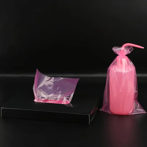 Vista 7 de 500 bolsas rosas para botellas de lavado de tatuajes, bolsas desechables para botellas de tatuaje, fundas para bolsas de botella para apretar