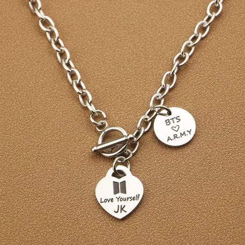 Vista 4 de ARETIS Kpop Bangtan - Collar para niños Be the best J-HOPE JIMIN JIN JK RM SUGA V Collar Bangtan Boys Lover Jewelry Gift for Bangtan Boys Fans