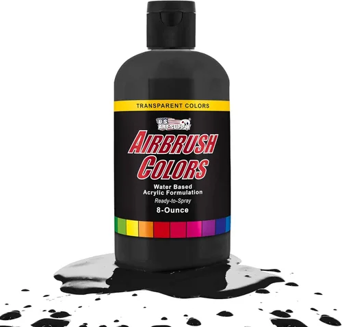 Vista 12 de U.S. Art Supply Pintura acrílica transparente Chartruesse para aerógrafo, 8 onzas, lista para rociar, pintura con pincel de aire para uñas, modelos