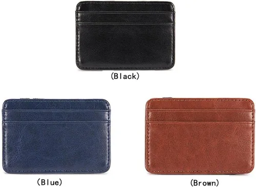 Vista 2 de Mini billetera ultrafina para tarjetas de crédito Magic Small Plegable Carteras monedero bolsa de tarjetas bancarias