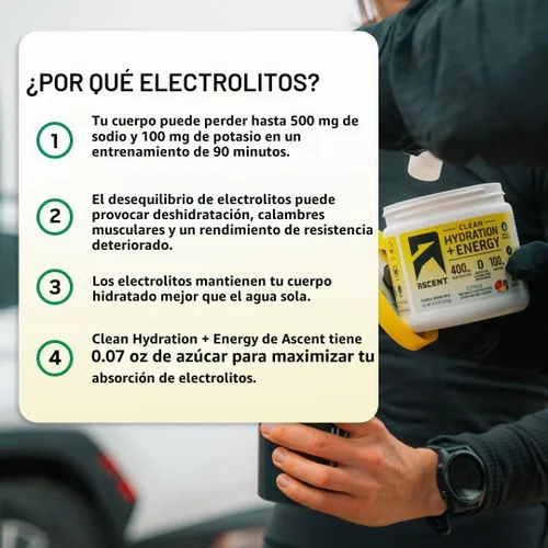 Vista 6 de Ascent Hidratación de Cítricos Plus Energía, 8.17 OZ