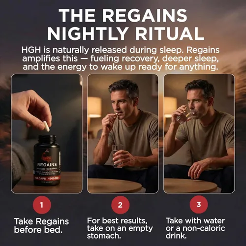 Vista 7 de Suplementos HGH para hombres y mujeres - REGAINS paquete de inicio, péptidos anabólicos para el crecimiento muscular, recuperación muscular