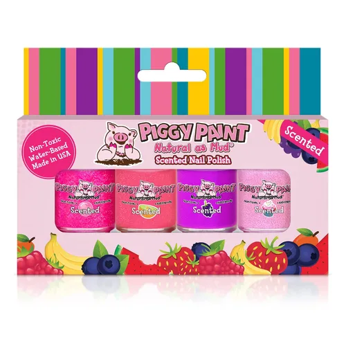 Vista 12 de Piggy Paint 4 Esmaltes Neón Set de Caja (¡Bonificación: ¡Resplandor Blacklight!)