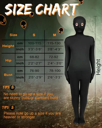 Vista 2 de Traje Zentai unisex de cuerpo completo para Halloween, traje invisible para niños, disfraz de Zentai para niñas y niños para cosplay