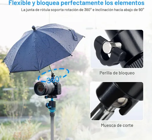 Vista 3 de DSLR cámara sin espejo zapata caliente paraguas paraguas lluvia cubierta protector