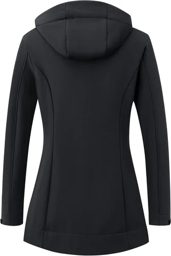 Vista 2 de wantdo Chaquetas con forro polar para mujer, chaqueta suave con aislamiento a prueba de viento