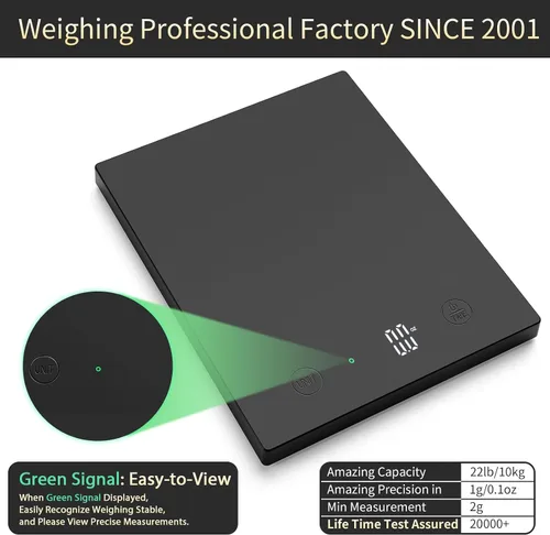 Vista 2 de Homebuds Báscula de alimentos de 22 libras/22.0 lbs, precisión de 0.1 oz/1 g por nuestra fábrica de básculas profesionales desde 2001, básculas