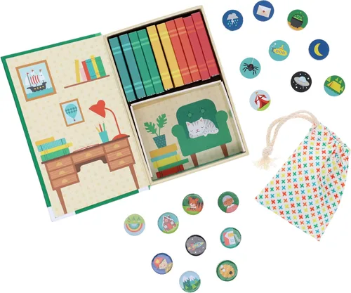 Vista 3 de Petit Collage Little Library Storytelling Box - Caja mediana