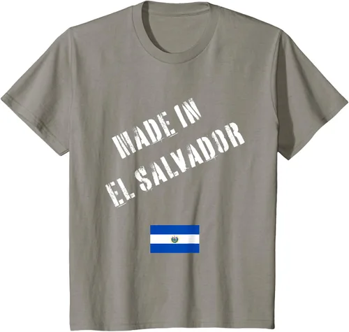 Vista 23 de Camiseta divertida Made in El Salvador con bandera