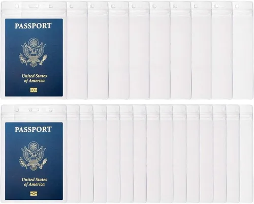 Vista 4 de CypesCrafts - 10 soportes para pasaporte de 4 x 6 pulgadas, extra grandes, para tarjetas de identificación, de PVC, para pasaporte, efectivo 10 Pvc