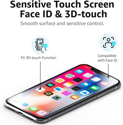 Vista 4 de Amazon Basics Protector de pantalla de vidrio templado de cobertura completa para iPhone XR/11-6.1 pulgadas, (5.63 x 2.68 pulgadas), paquete de 2