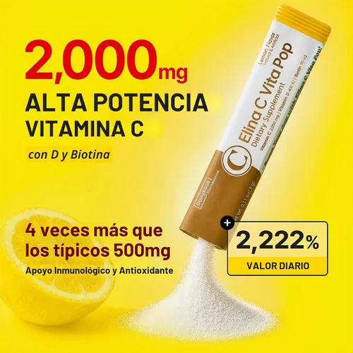 Vista 2 de DONGKOOK Vita Pop - Polvo coreano de vitamina C de 2,000 mg sin azúcar, vitamina D y barra de biotina, mezcla de bebida de limón, suplementos