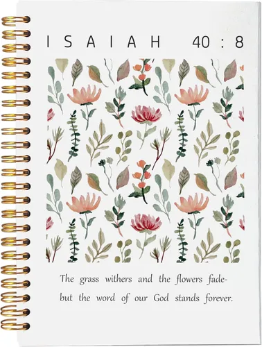 Vista 35 de VNWEK Escritura Bíblica Proverbios 3:5 Confía en el Señor con todo tu corazón Cuaderno Espiral Arcoíris Marrón Boho 14 x 21 cm, Cuaderno Espiral