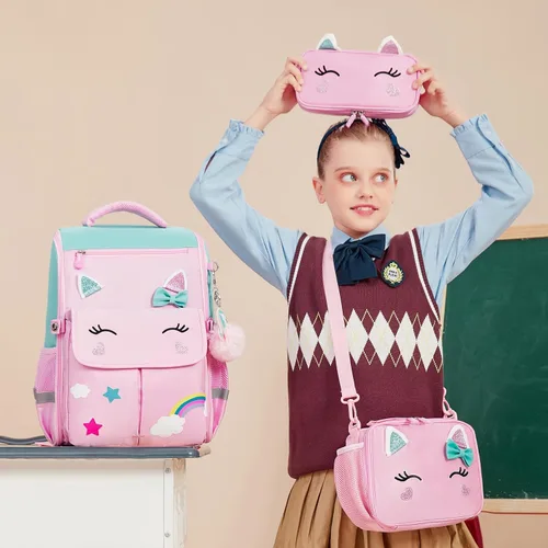Vista 6 de AO ALI VICTORY Lindo estuche para lápices para niñas, mujeres, niños, unicornio suave, estuche para bolígrafos, bolsa de papelería de gran