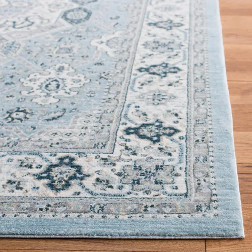 Vista 110 de SAFAVIEH - Colección Isabella, alfombra decorativa - 2'2" x 5', azul y crema, diseño oriental, no desprende pelusa y fácil cuidado, ideal para áreas