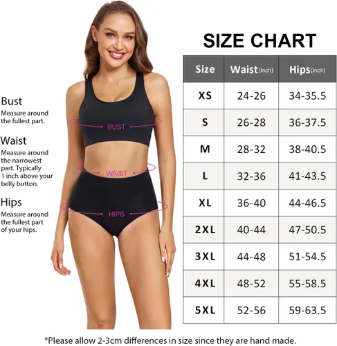 Vista 5 de wirarpa - Ropa interior para mujer, cintura alta y cobertura completa, paquete de 5unidades (tallas regular y extragrande)