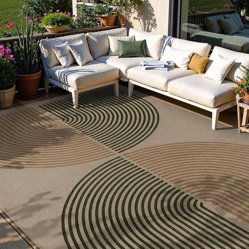 Vista 56 de Lahome Tapetes geométricos para puerta de interior para entrada, alfombra antideslizante lavable de 2 x 3 negro / neutro