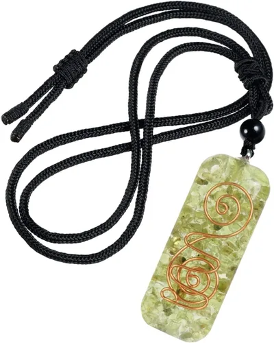 Vista 12 de Nupuyai Collar con colgante de cristal de orgón curativo ajustable para mujeres y hombres, colgante de piedra de amuleto de cristal con cuerda negra
