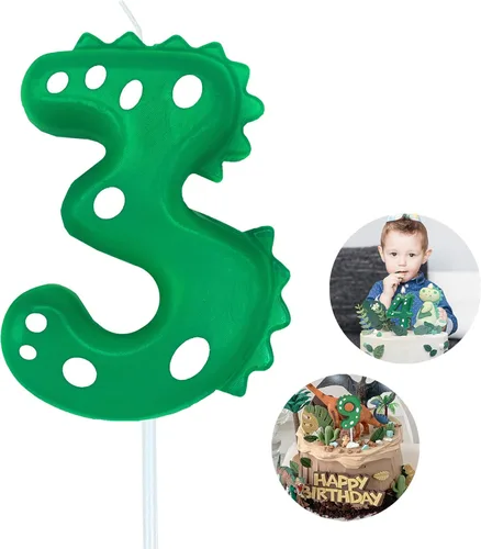 Vista 37 de Velas de cumpleaños con número (0 velas rojas) con forma de dinosaurio, velas de pastel de feliz cumpleaños para decoración de fiesta de cumpleaños
