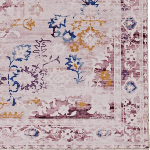 Vista 5 de Linon The Anywhere Alfombra lavable a máquina Linus Rosa/Dorado, 5 x 7 pies