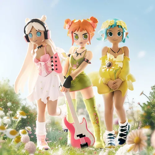 Vista 4 de POP MART Serie de Figuras Peach Riot Punk Fairy, 12 piezas de figuras de cajas ciegas Peach Riot, figuras de acción de diseño aleatorio, juguetes