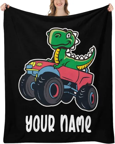 Vista 26 de Manta de dinosaurio de camión para niños y adultos, acogedora y suave para sofá, cama, manta deportiva de franela para cumpleaños para invierno, 30