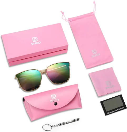Vista 5 de Duco - Lentes de sol redondos vintage para mujeres y hombres con protección UV de moda para la playa
