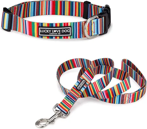 Vista 23 de Lucky Love Dog - Collar de perro ajustable con hebilla de fácil clic para los pequeños, duradero y cómodo para perros machos y hembras, collar