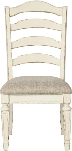Vista 10 de Signature Design by Ashley Realyn - Silla tapizada para comedor, 2 unidades, color blanco antiguo