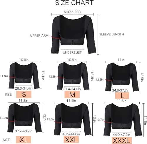 Vista 4 de woahee Moldeador de brazo para mujer, talla grande, ropa de compresión para levantamiento de brazos, moldeador de brazo quirúrgico