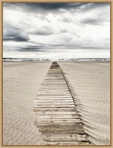 Vista 20 de Amanti Art Framed Canvas Wall Art 24x18 Sandy Beach Boardwalk by Incado, Framed Wall Art Canvas, Beach Artwork, Traditional Decor, Medium Poster