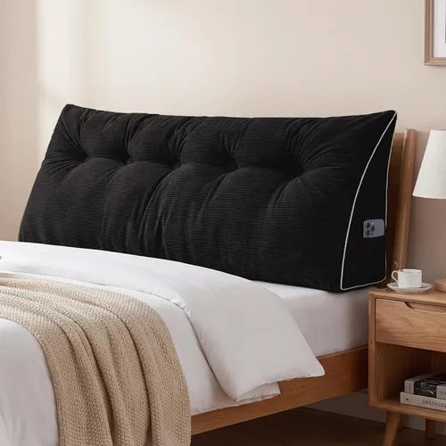 Vista 42 de Sasttie Almohada de Cabecera Full, Almohada de Cuña Cabecera para Sentarse en la Cama, Soporte de Respaldo Cojín Triangular para Leer - Cuenta