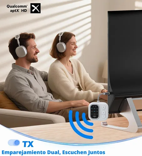 Vista 3 de Adaptador Bluetooth de avión para auriculares AptX de baja latencia