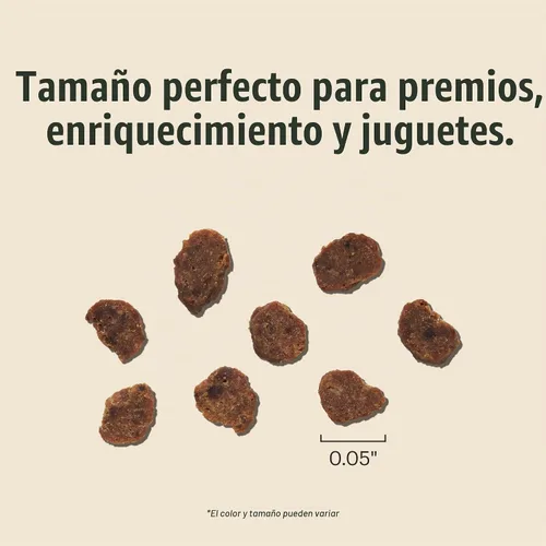 Vista 5 de The Honest Kitchen Meaty Littles - Golosinas para perros, receta de carne de res y salmón, hechas con ingredientes de grado humano, golosinas