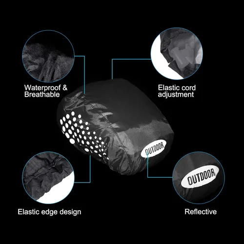 Vista 3 de PATIKIL Funda impermeable para casco de bicicleta, resistente al viento, a prueba de polvo, con rayas reflectantes de seguridad para ciclismo