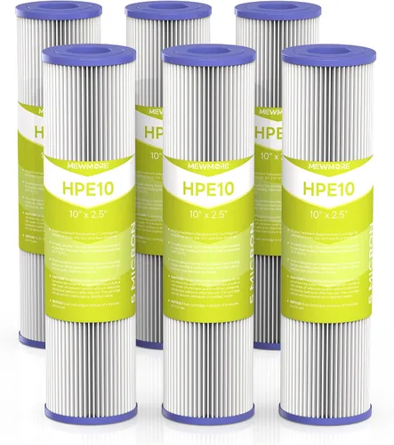 Vista 10 de Cartucho de filtro de agua de 20 micrones para toda la casa, filtros de sedimentos plisados para agua de pozo, reemplazo universal para cualquier