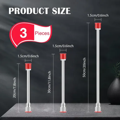 Vista 2 de 3 piezas de barra de extensión de punta de rociador de pintura sin aire para pistola de pintura sin aire con protector rojo (12, 20, 29.95 pulgadas)