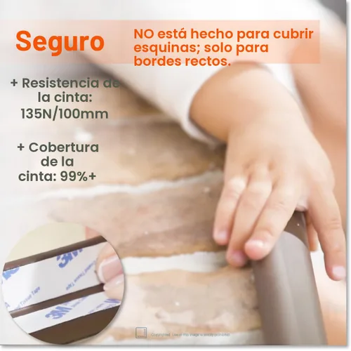 Vista 4 de Roving Cove HeftyFit - Protector de borde para prueba de bebés (solo borde grande de 6 pies), protectores de parachoques de bordes de espuma de goma